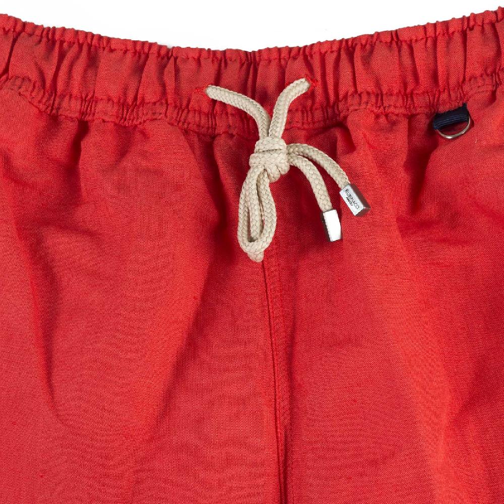 Rubinacci Costume Da Bagno Rosso In Lino E Cotone