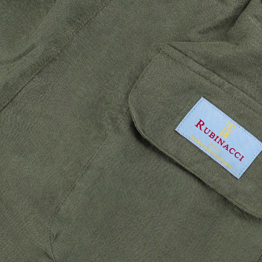 Rubinacci Costume Da Bagno Verde In Lino E Cotone