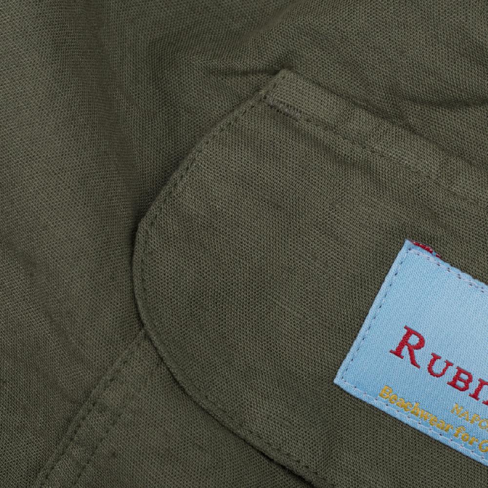 Rubinacci Costume Da Bagno Verde In Lino E Cotone