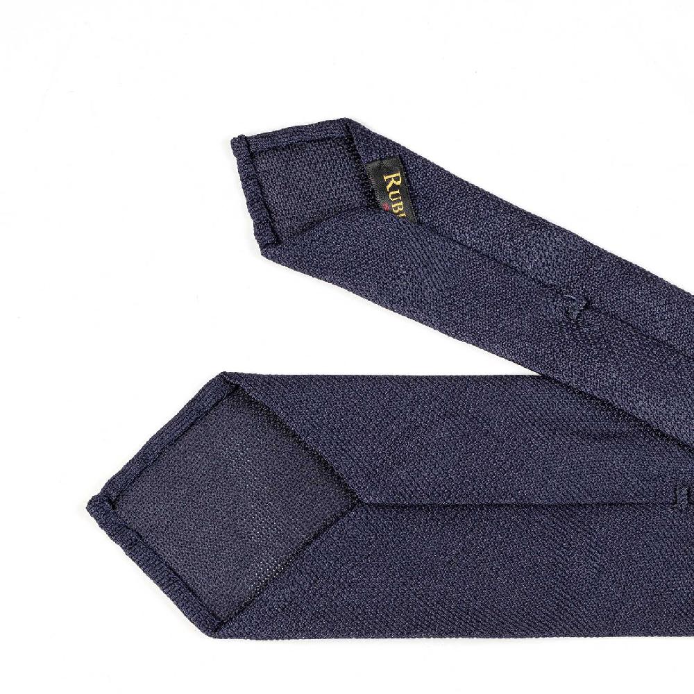 Rubinacci Cravatta In Garza Di Seta Blu Navy