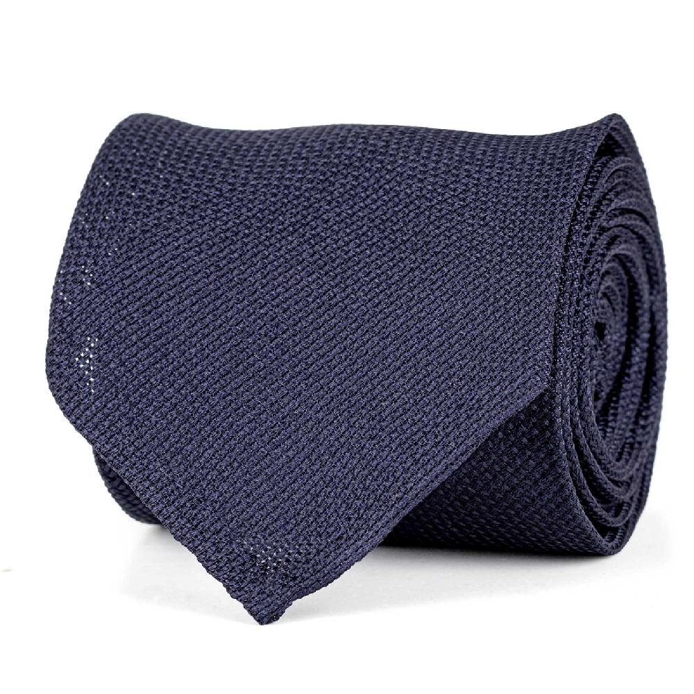 Rubinacci Cravatta in garza di seta blu navy