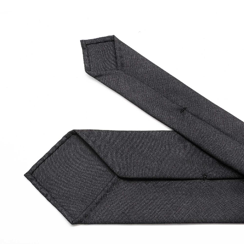 Rubinacci Cravatta In Lana Tasmania Grigio Scuro