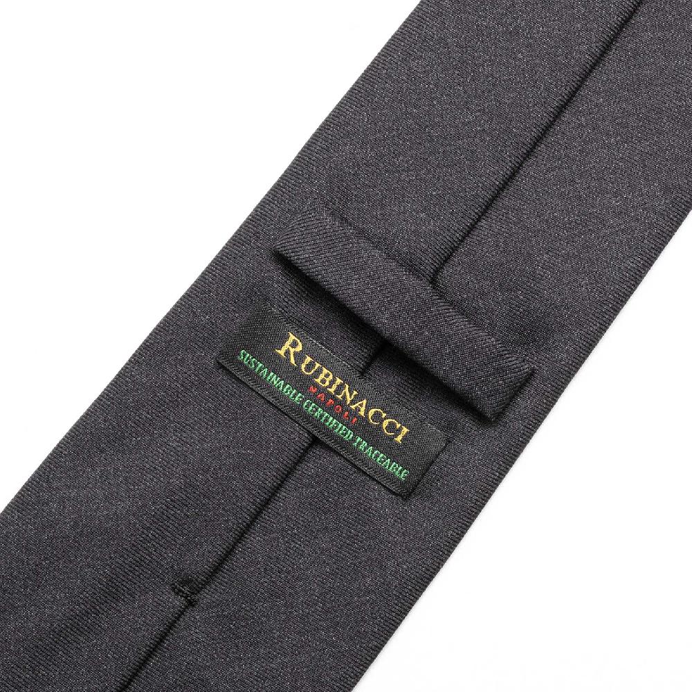 Rubinacci Cravatta In Lana Tasmania Grigio Scuro