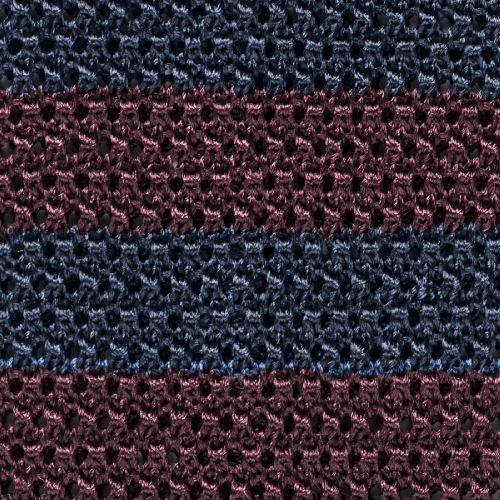 Rubinacci Cravatta In Maglia Blu E Bordeaux
