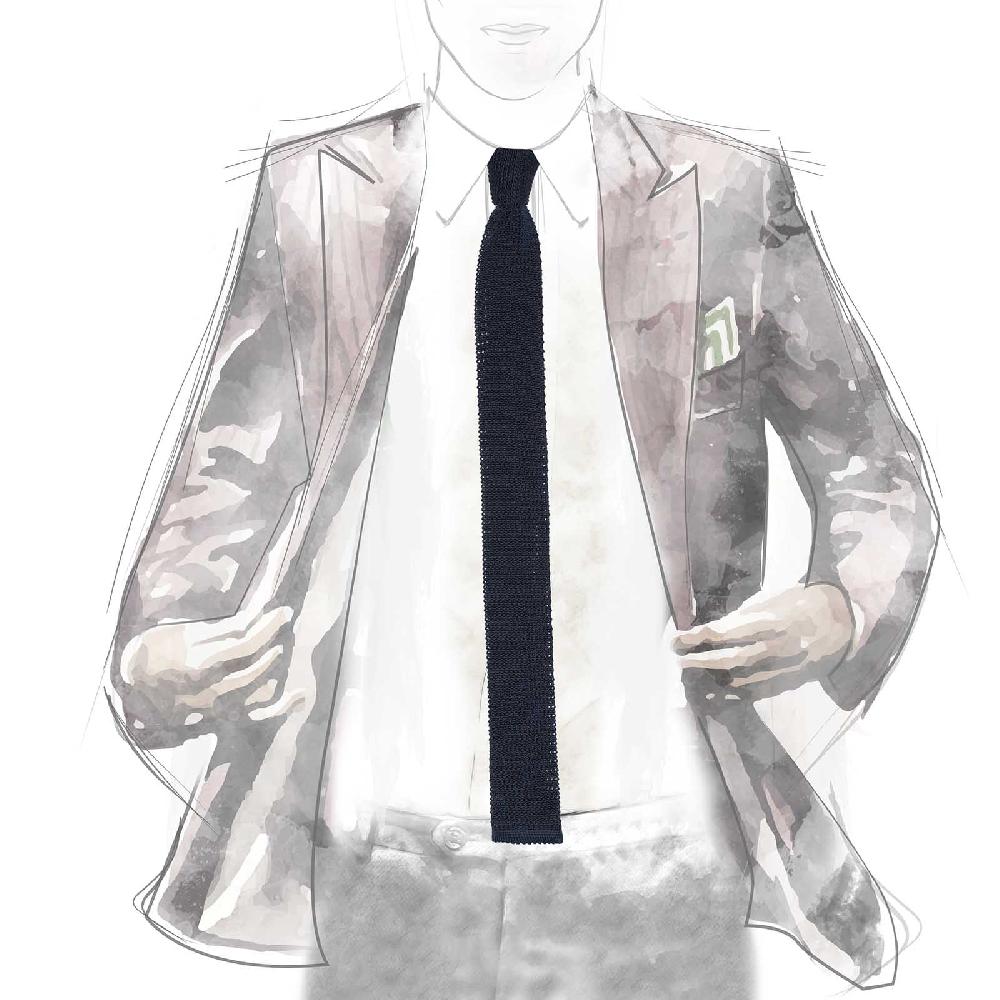 Rubinacci Cravatta In Maglia Blu Navy