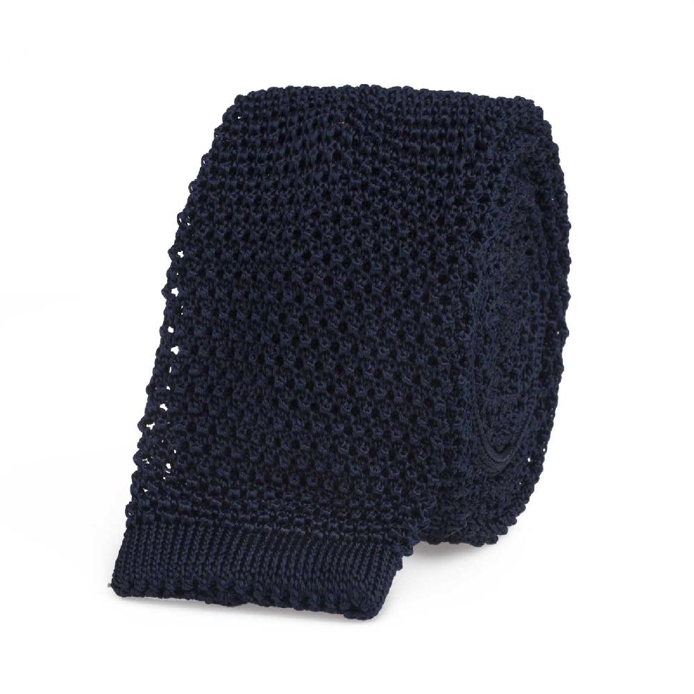 Rubinacci Cravatta in maglia blu navy