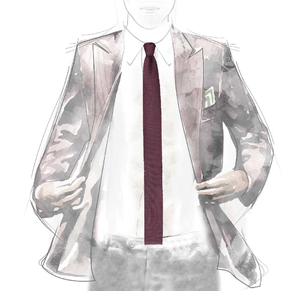 Rubinacci Cravatta In Maglia Bordeaux