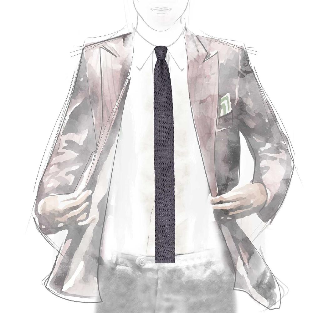 Rubinacci Cravatta In Maglia Fumo