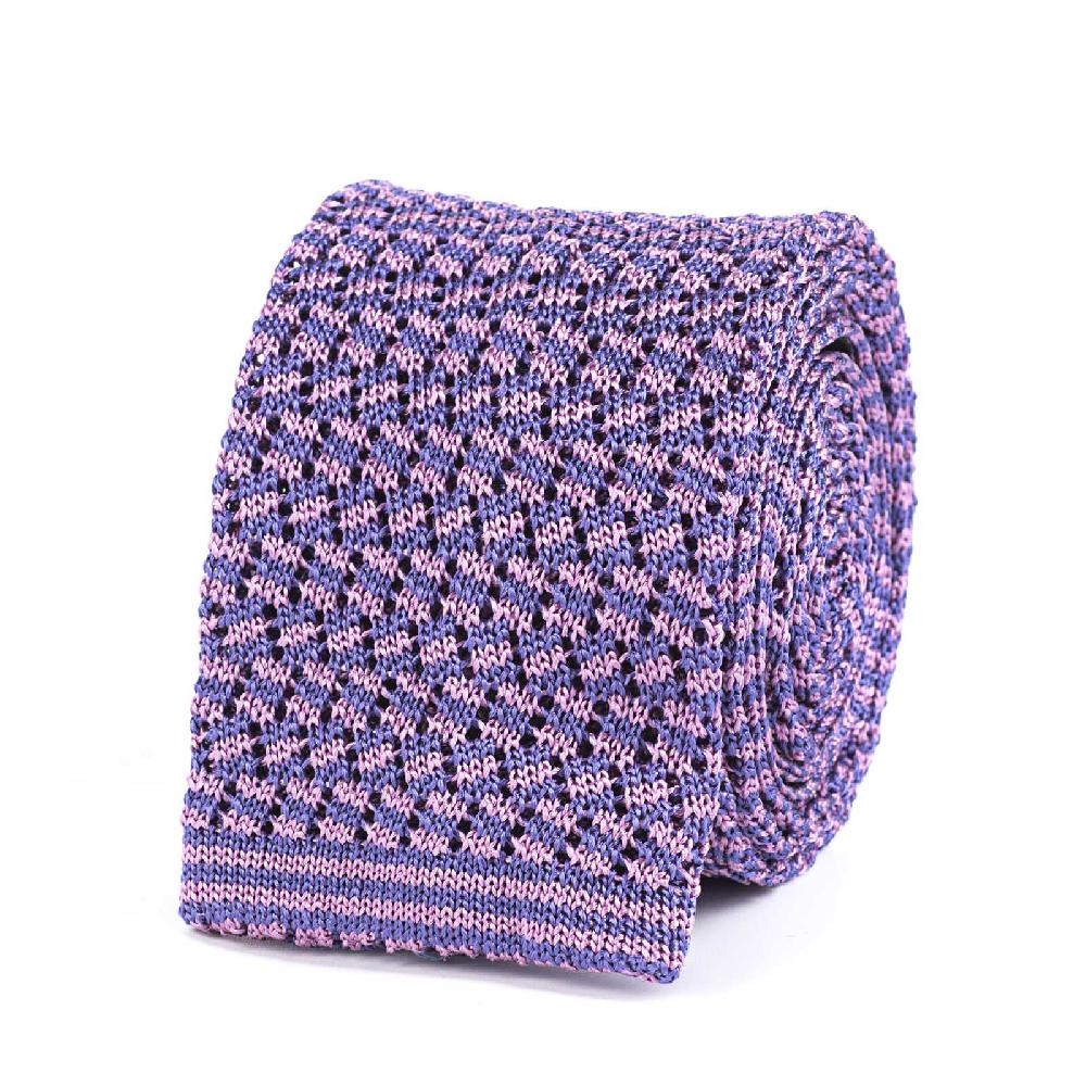 Rubinacci Cravatta in maglia glicine e lavanda