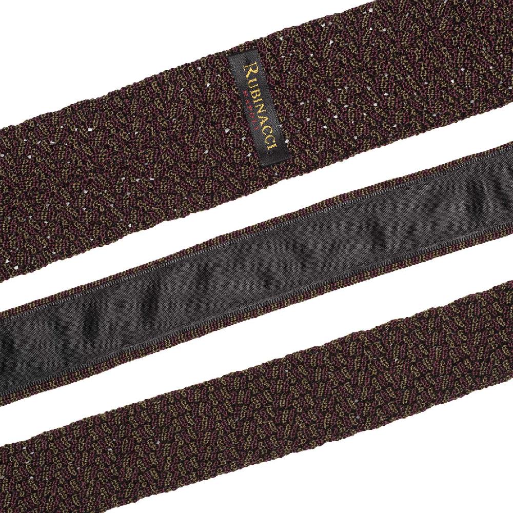 Rubinacci Cravatta In Maglia Granata E Foglia