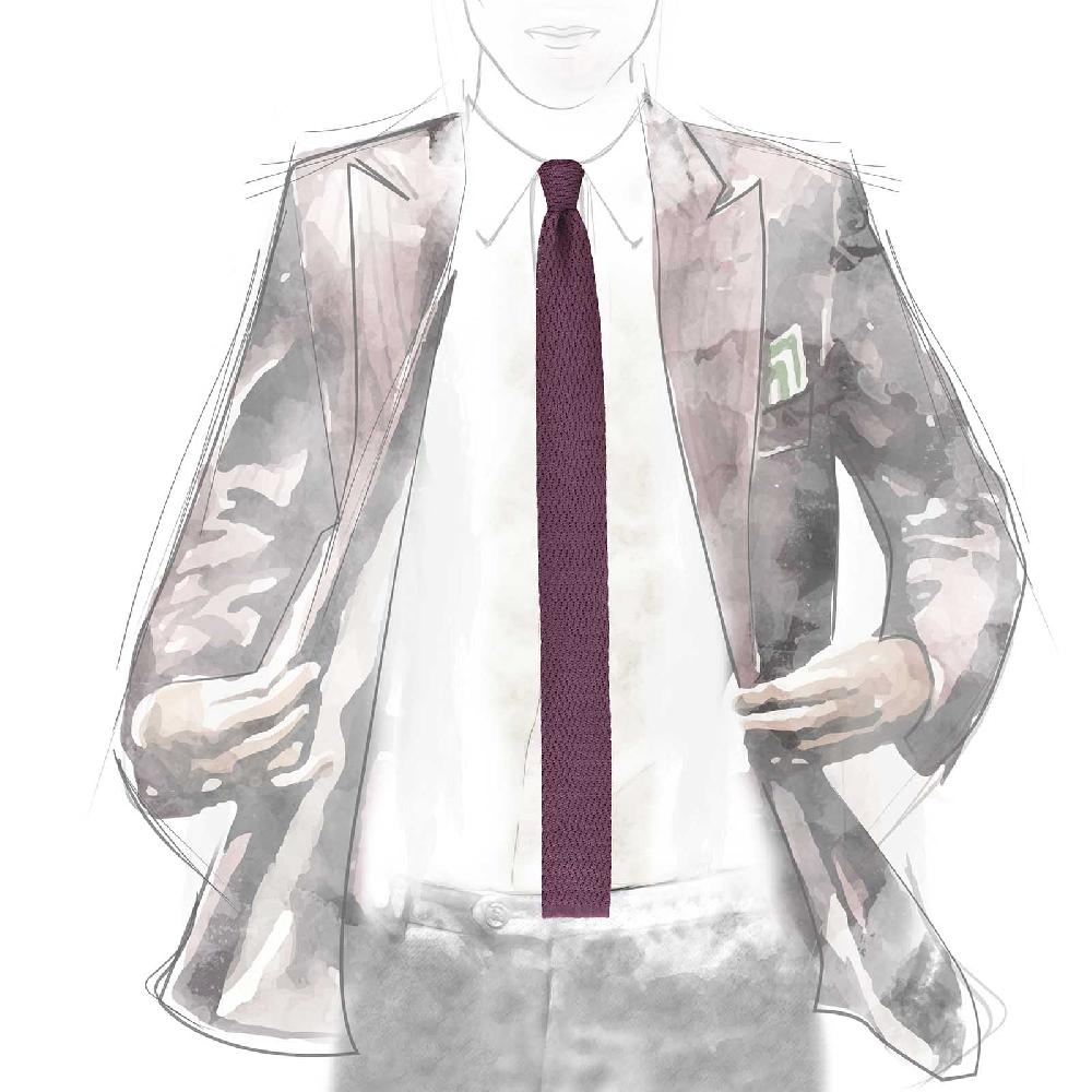 Rubinacci Cravatta In Maglia Malvarosa