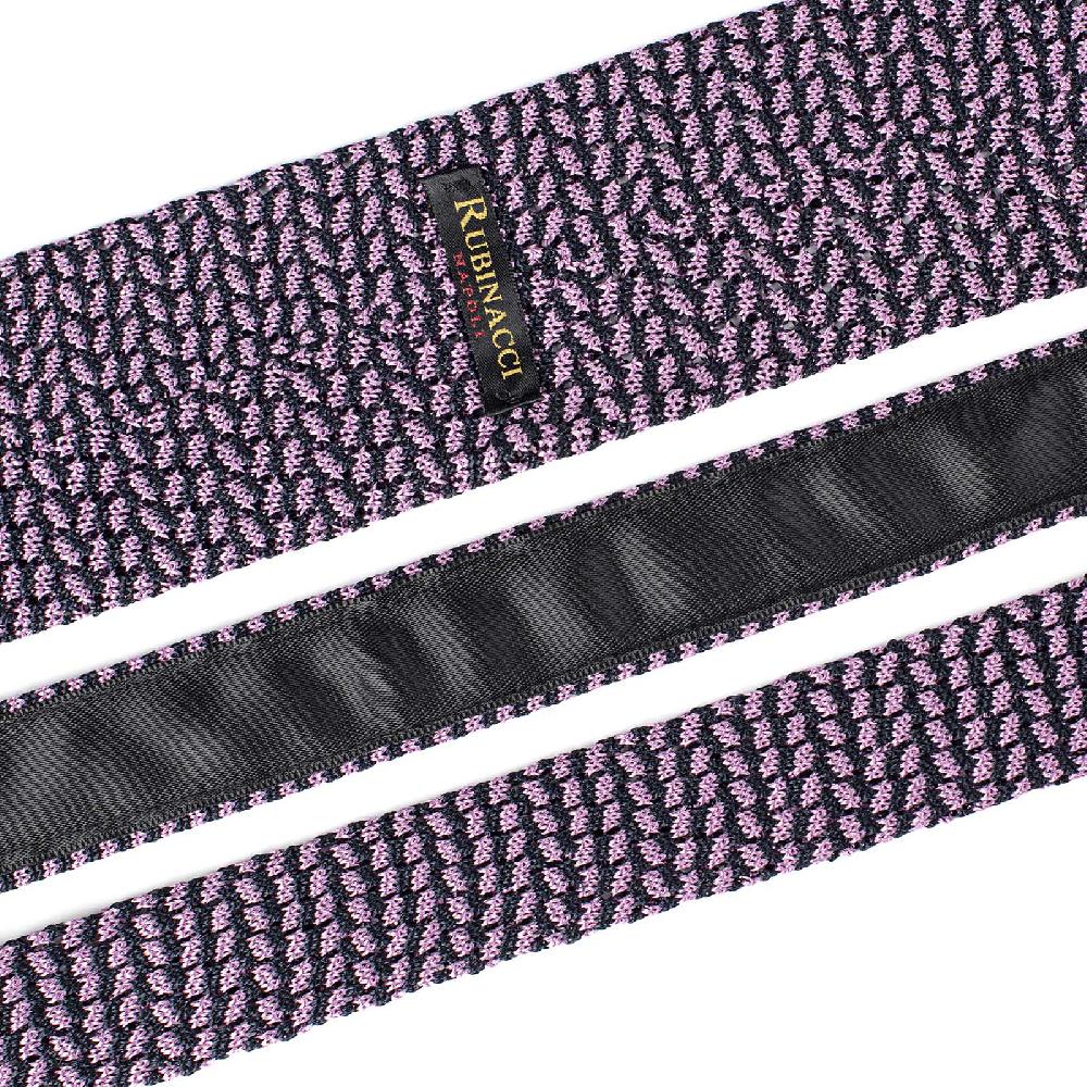 Rubinacci Cravatta In Maglia Marine E Glicine