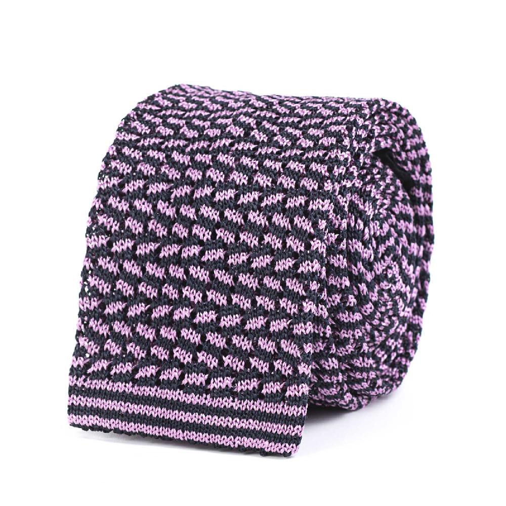 Rubinacci Cravatta in maglia marine e glicine