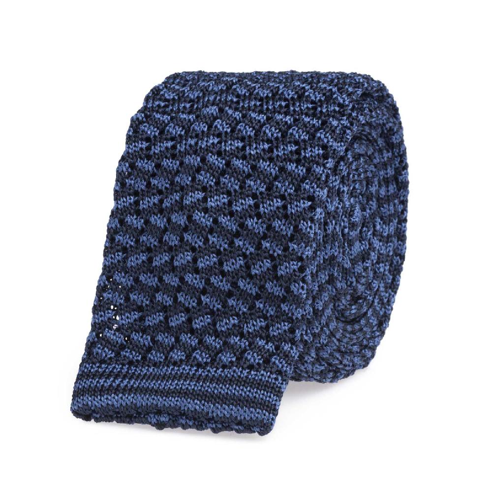 Rubinacci Cravatta in maglia marine e lazulite