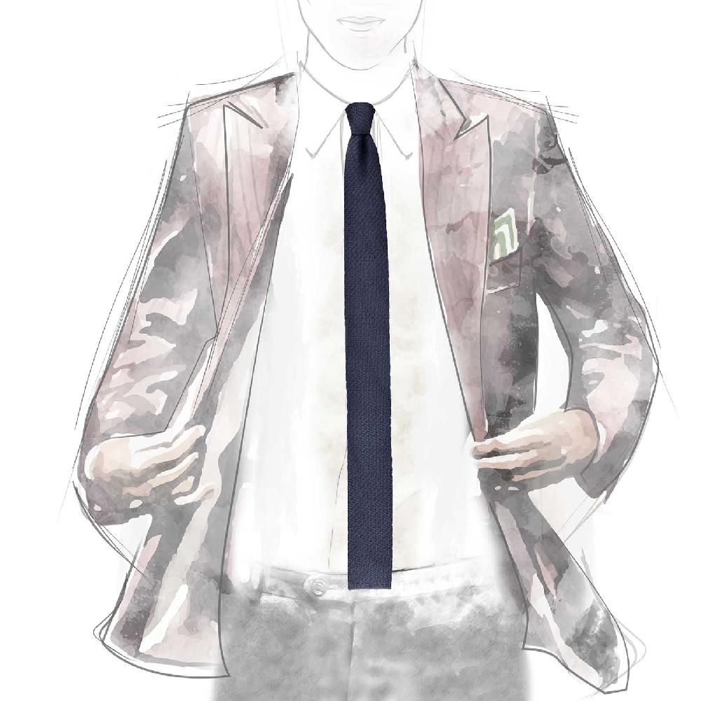 Rubinacci Cravatta In Maglia Navy Blu