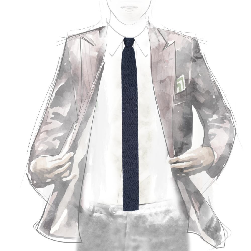 Rubinacci Cravatta In Maglia Navy Blu