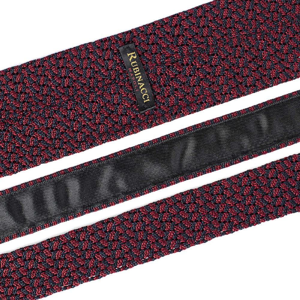 Rubinacci Cravatta In Maglia Navy E Porpora
