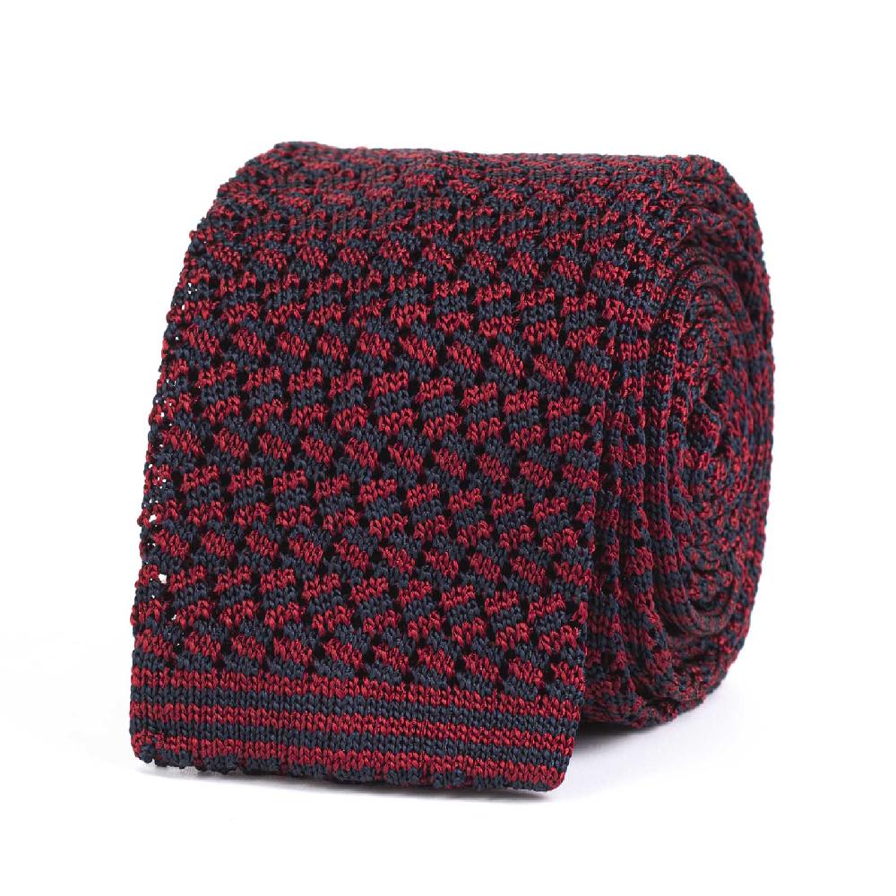 Rubinacci Cravatta in maglia navy e porpora