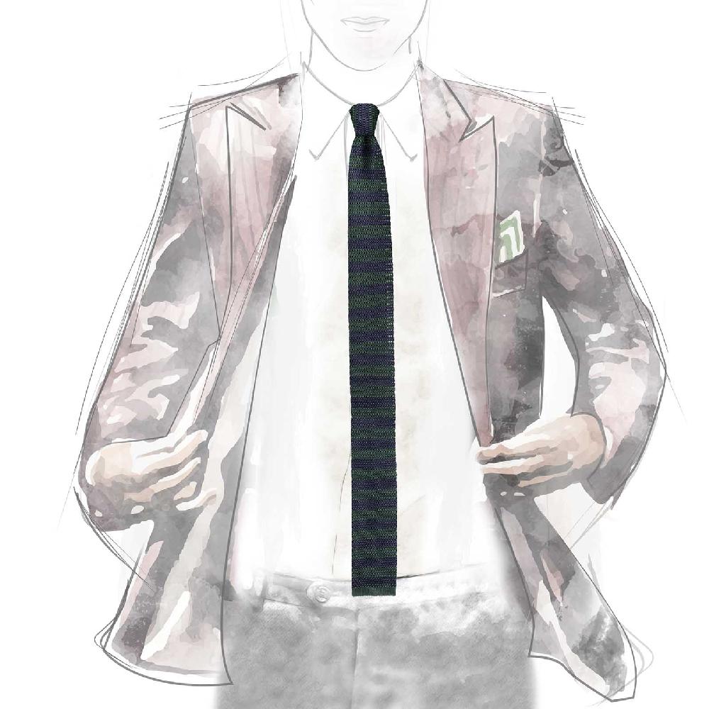 Rubinacci Cravatta In Maglia Verde E Blu