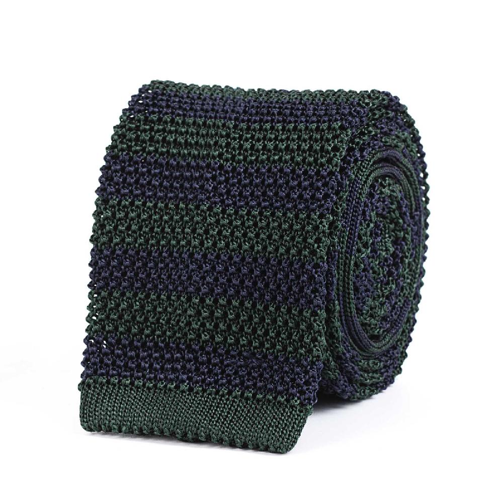 Rubinacci Cravatta in maglia verde e blu