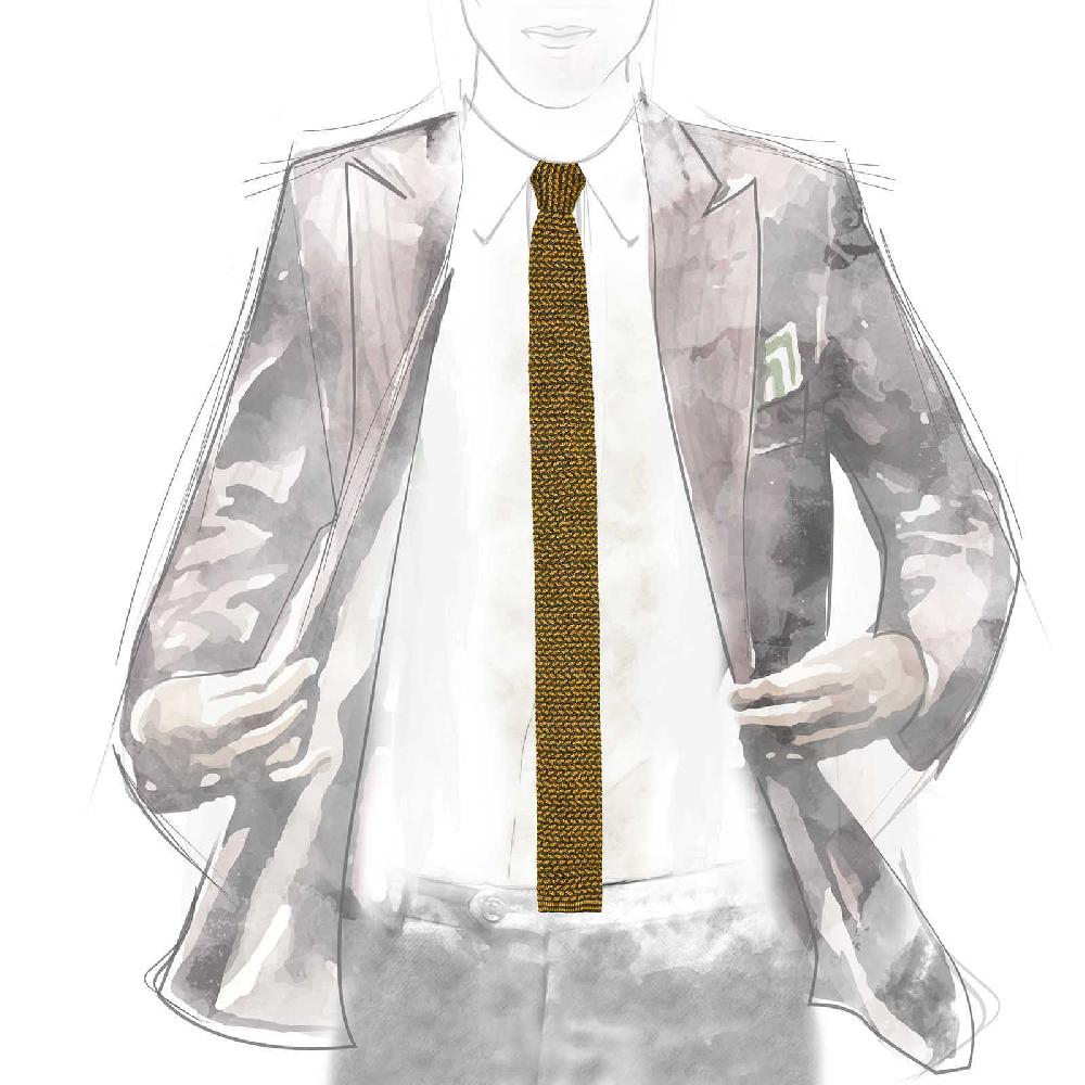 Rubinacci Cravatta In Maglia Verde Oro