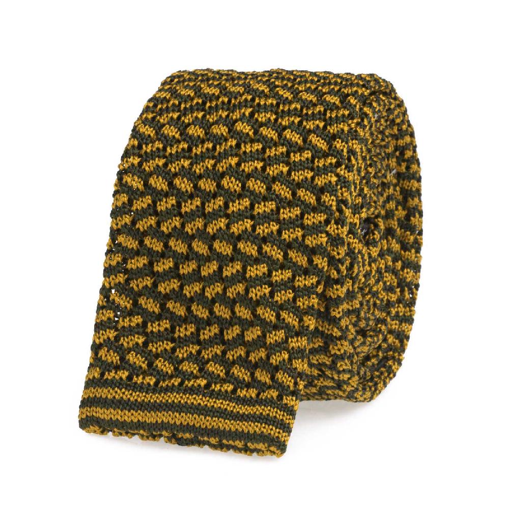 Rubinacci Cravatta in maglia verde oro