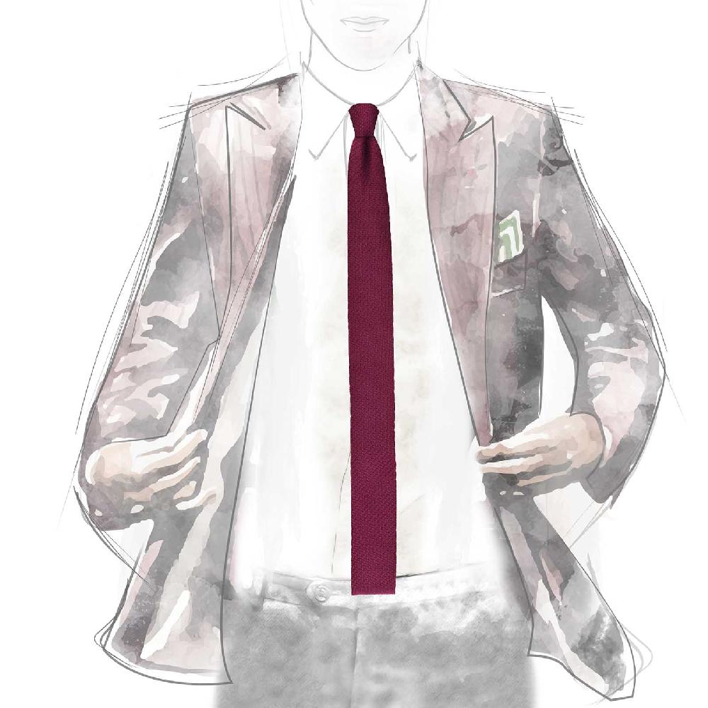 Rubinacci Cravatta In Maglia Vino