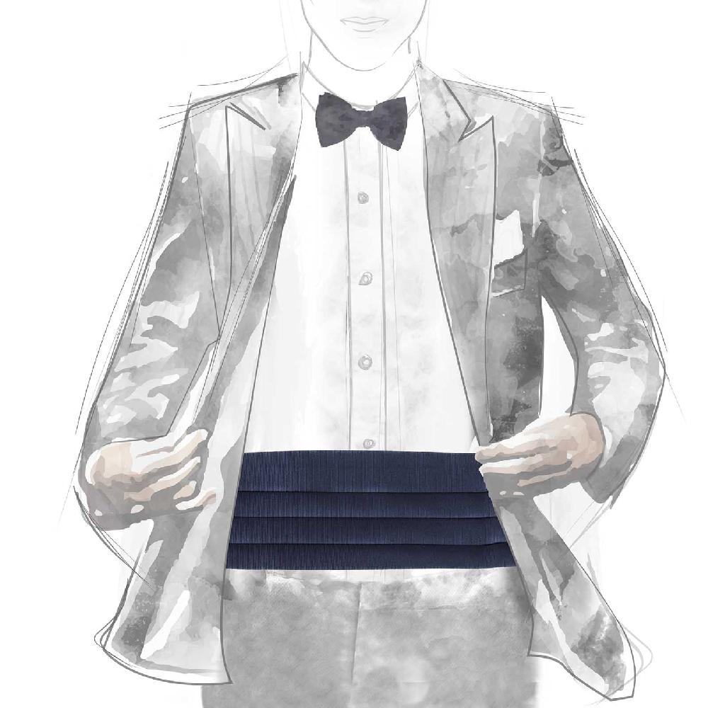 Rubinacci Fascia smoking grosgrain blu