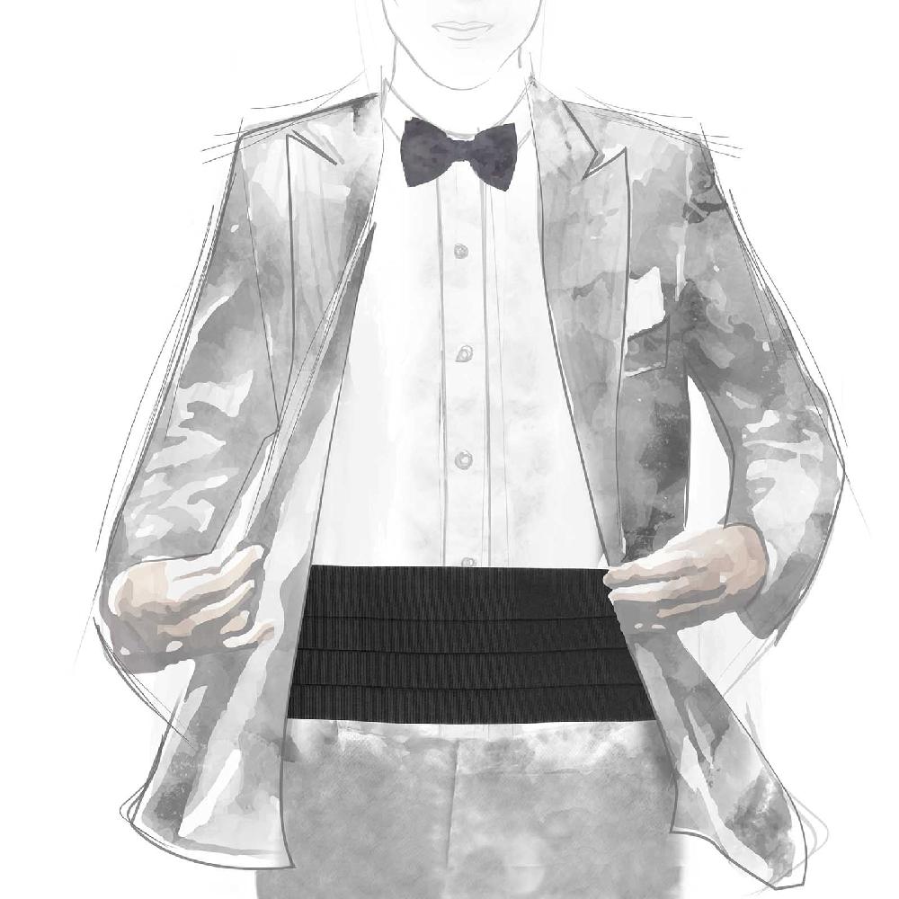 Rubinacci Fascia smoking grosgrain nero