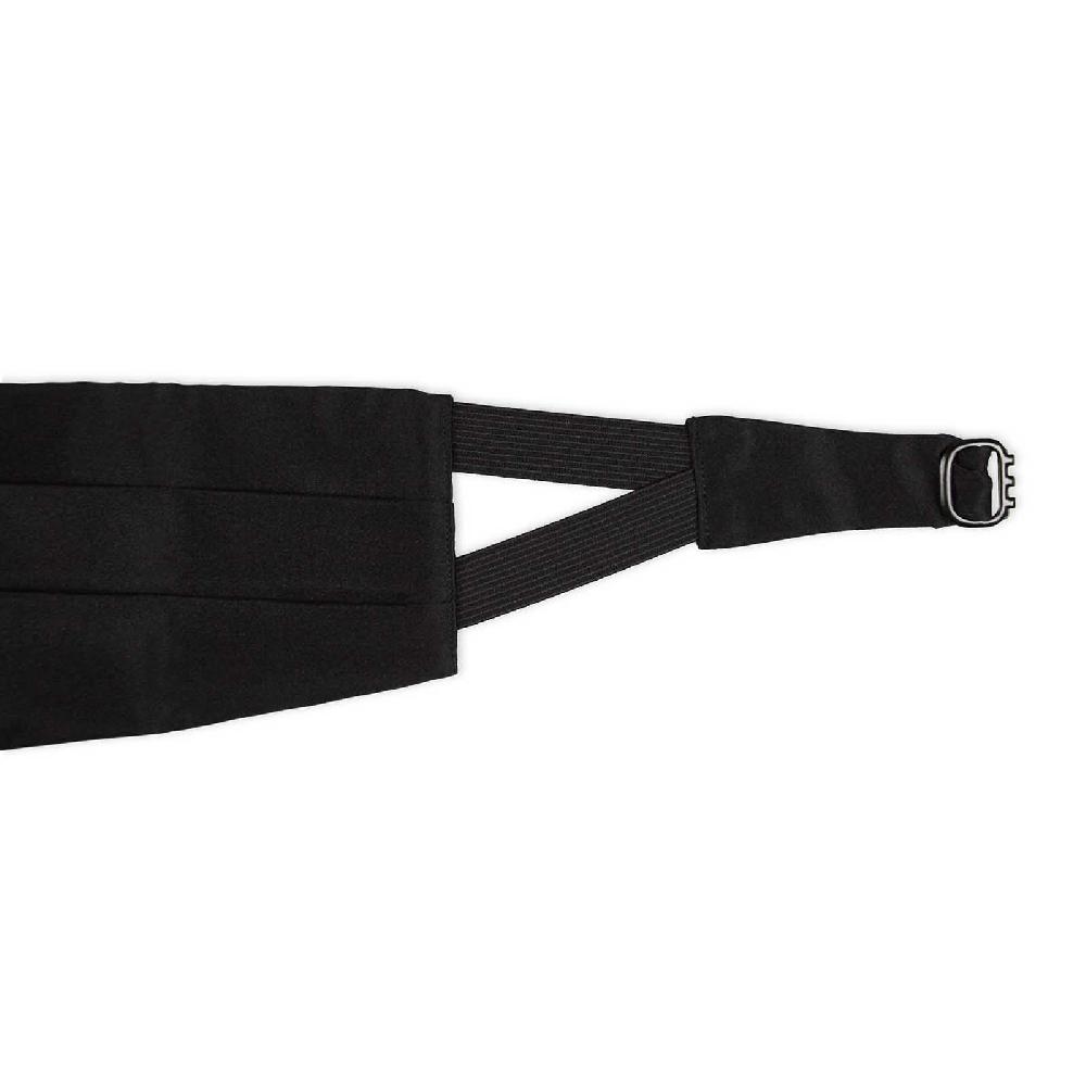 Rubinacci Fascia Smoking In Raso Di Seta Nero