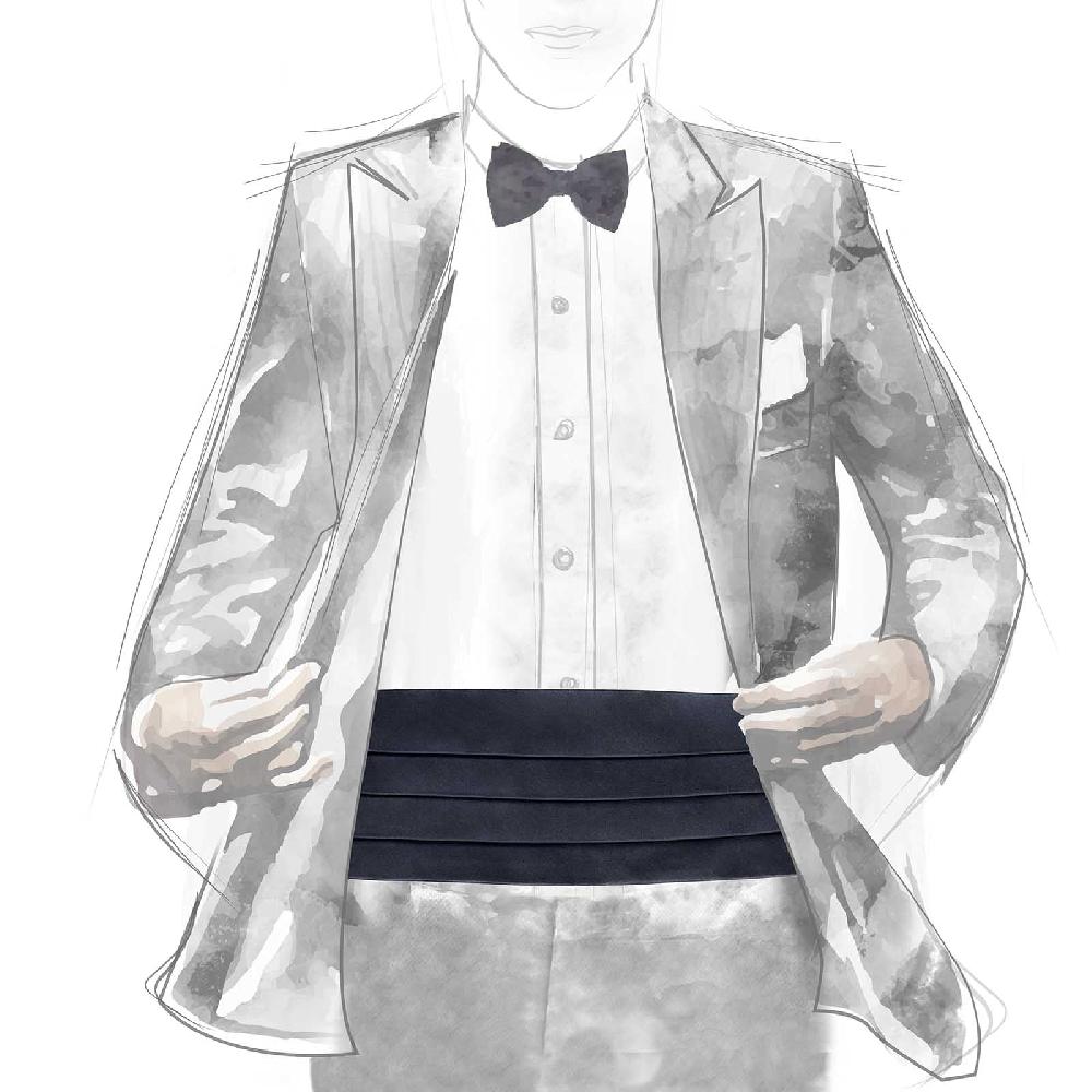 Rubinacci Fascia smoking raso blu