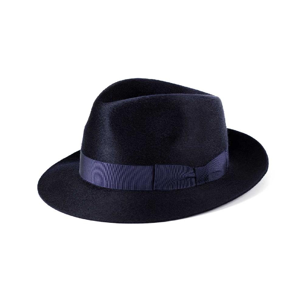 Rubinacci Fedora in cashmere blu