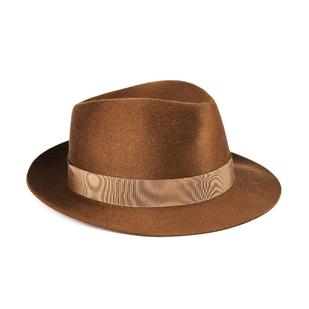 Rubinacci Fedora In Cashmere Tabacco