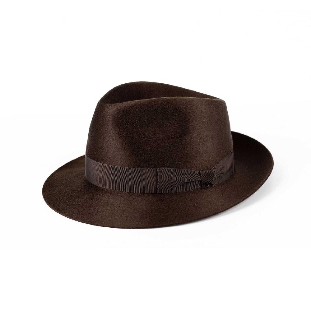 Rubinacci Fedora in cashmere testa di moro