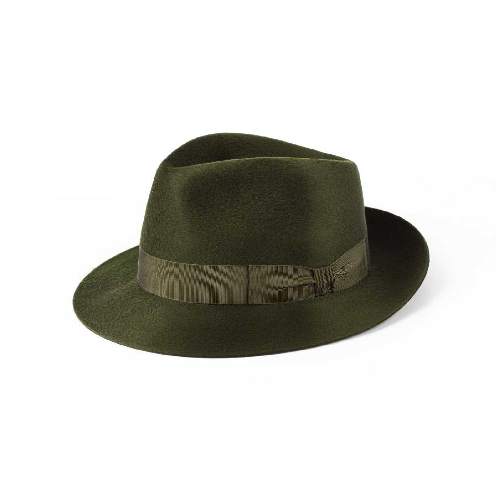 Rubinacci Fedora in cashmere verde