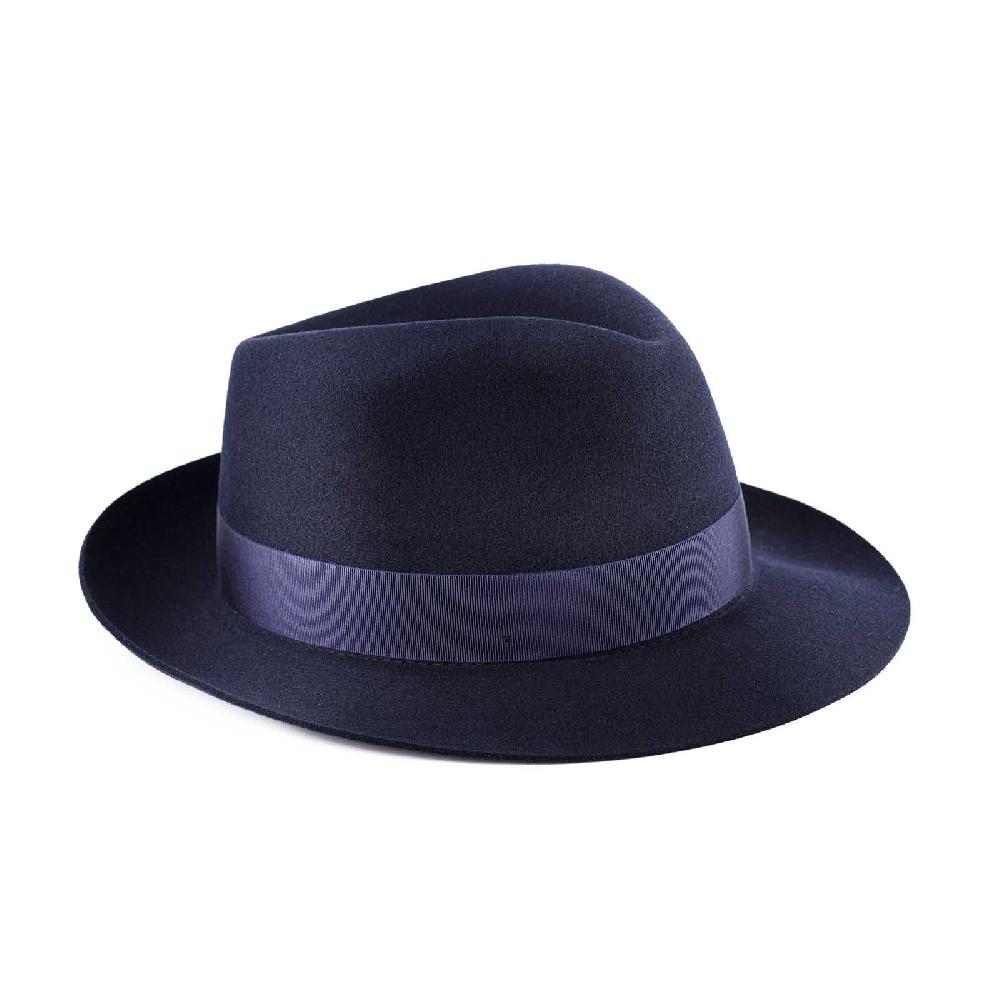 Rubinacci Fedora In Lana Blu