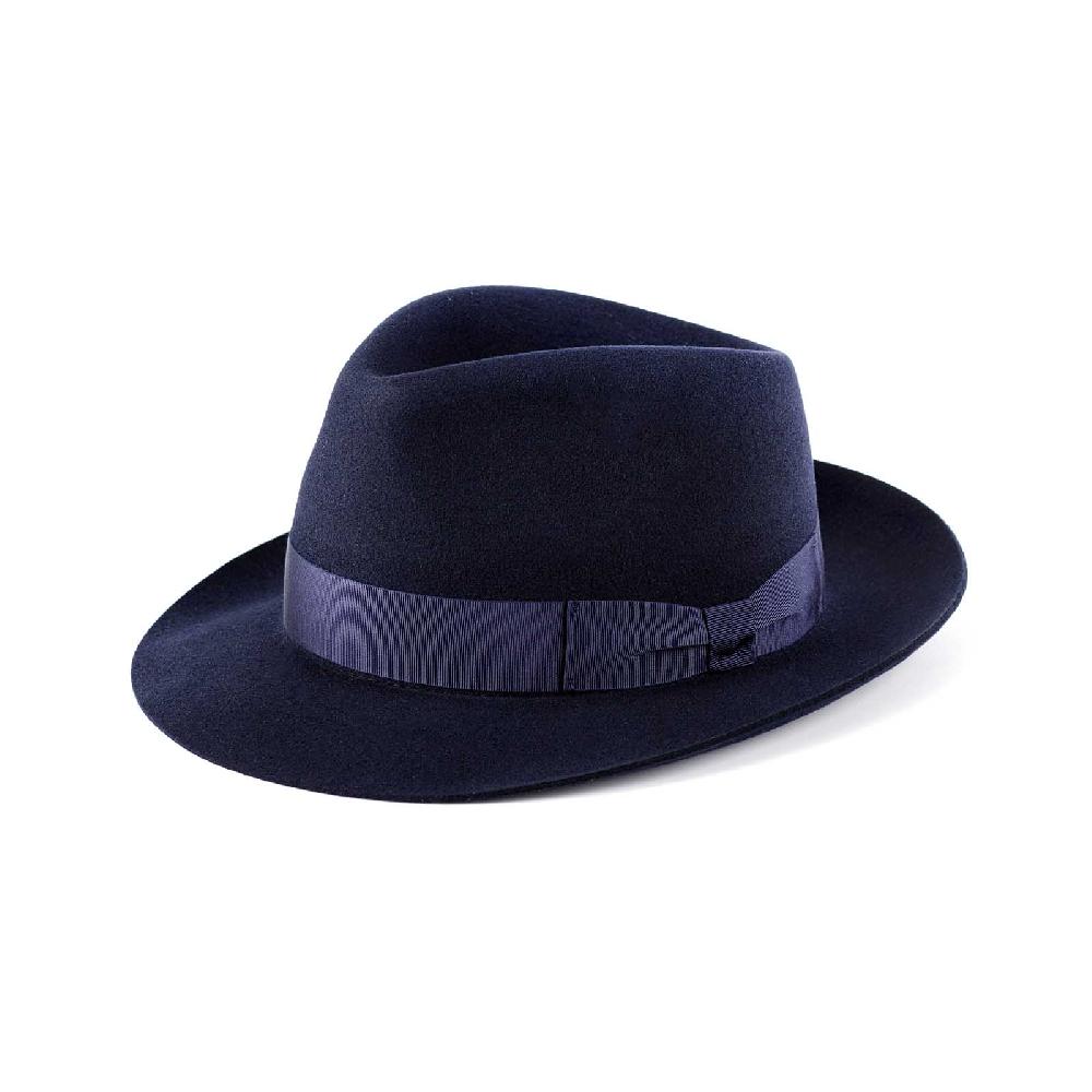 Rubinacci Fedora in lana blu