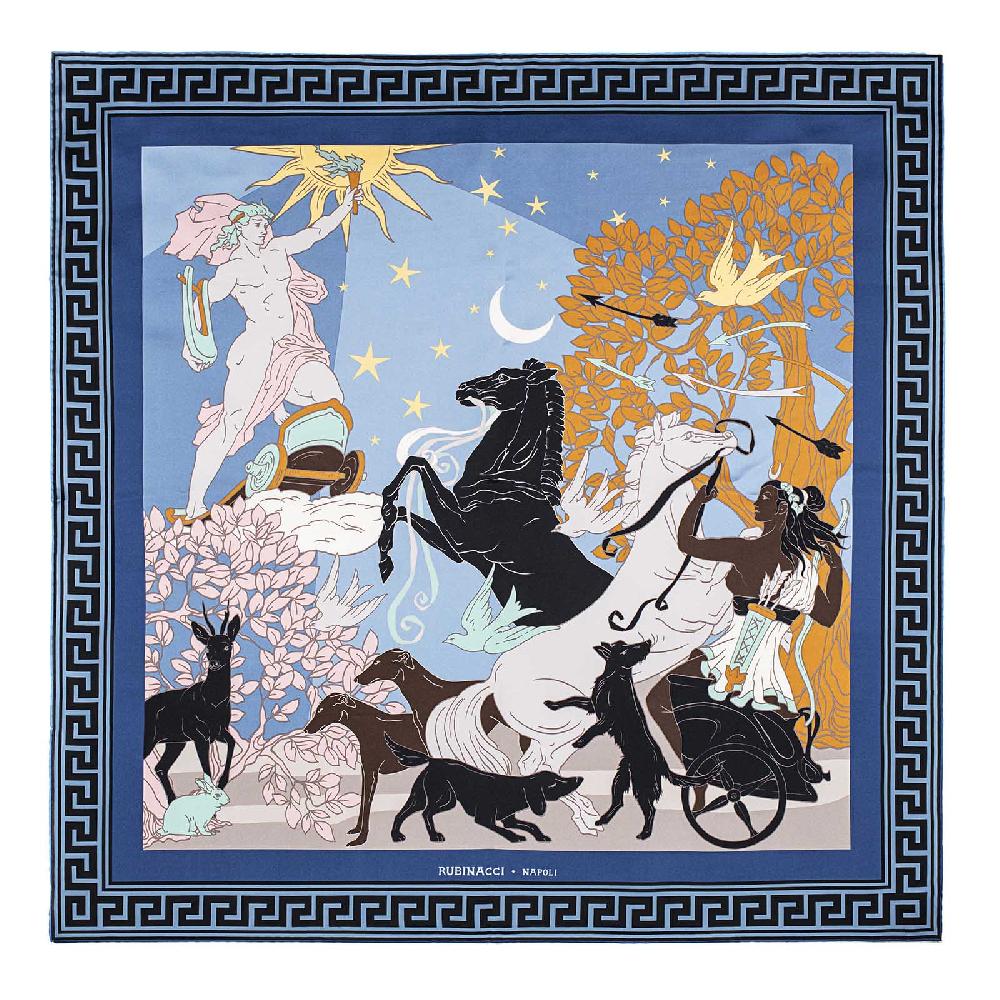 Rubinacci Foulard Artemide e Apollo blu