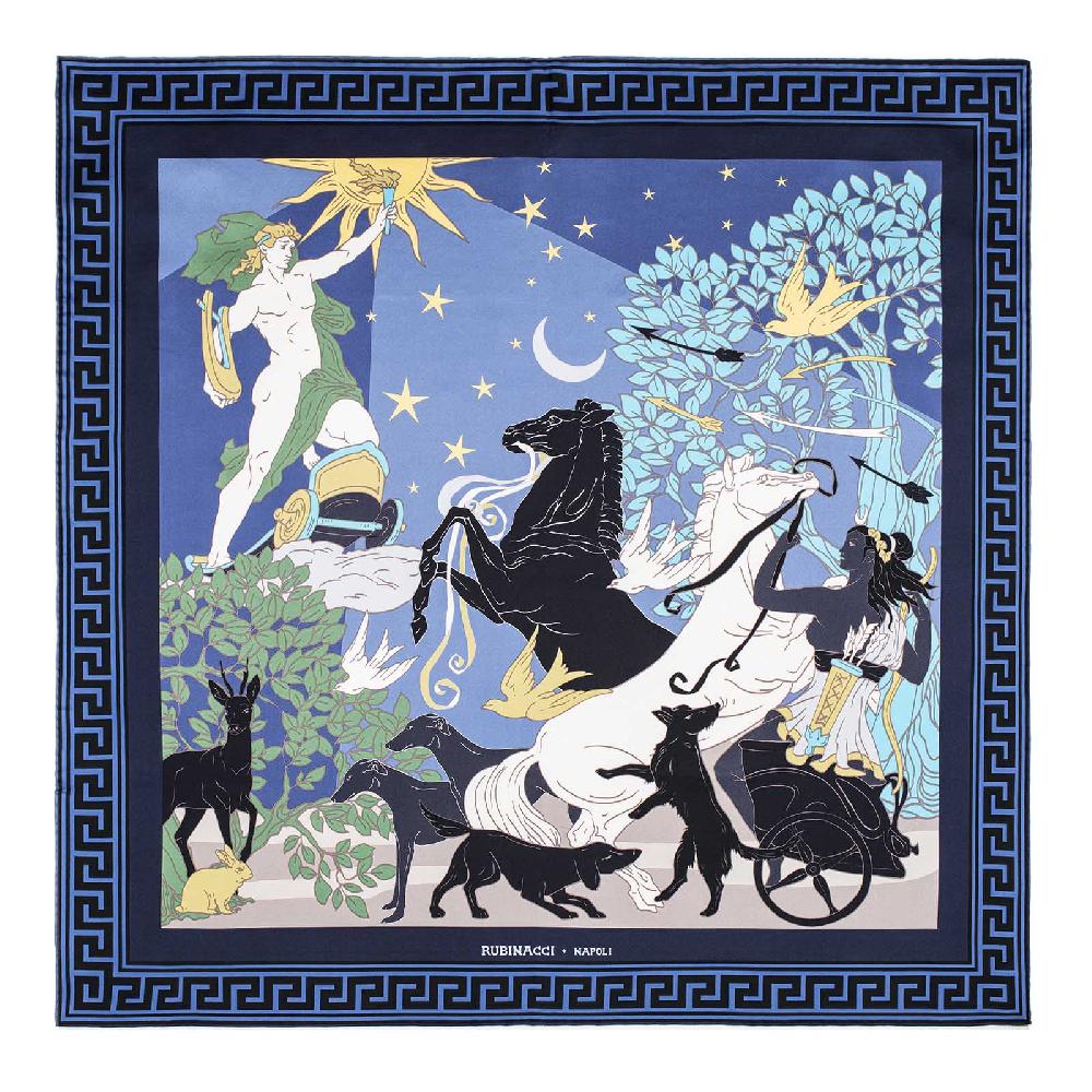 Rubinacci Foulard Artemide e Apollo bluette