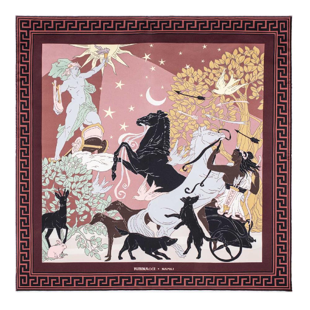 Rubinacci Foulard Artemide e Apollo bordeaux