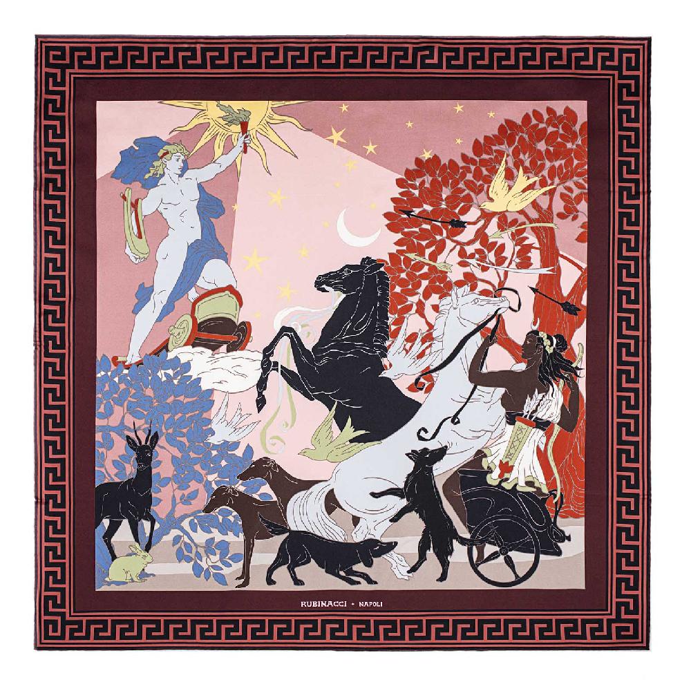 Rubinacci Foulard Artemide e Apollo mattone