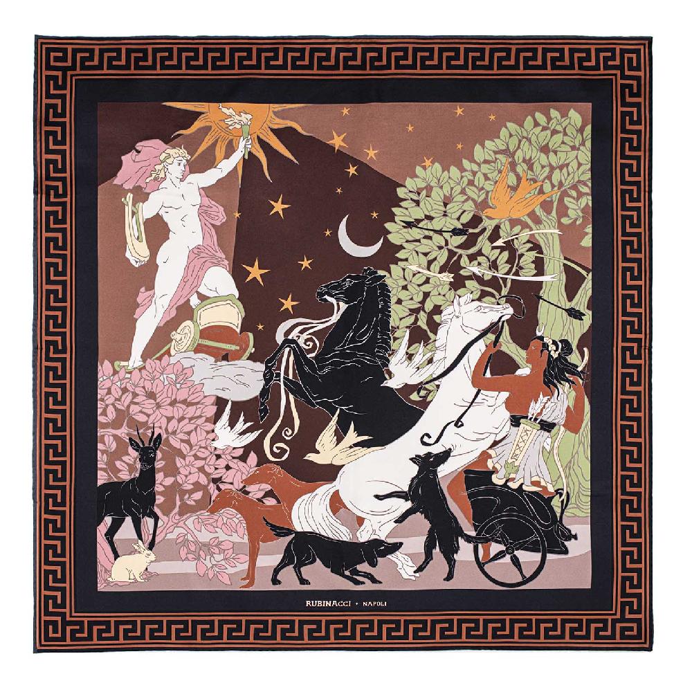 Rubinacci Foulard Artemide e Apollo ruggine