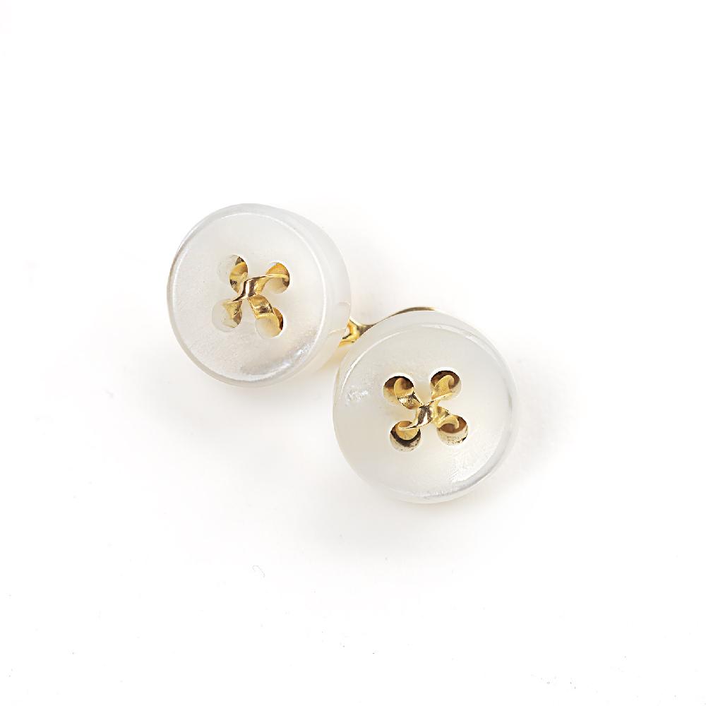 Rubinacci Gemelli Bottone Oro E Madreperla