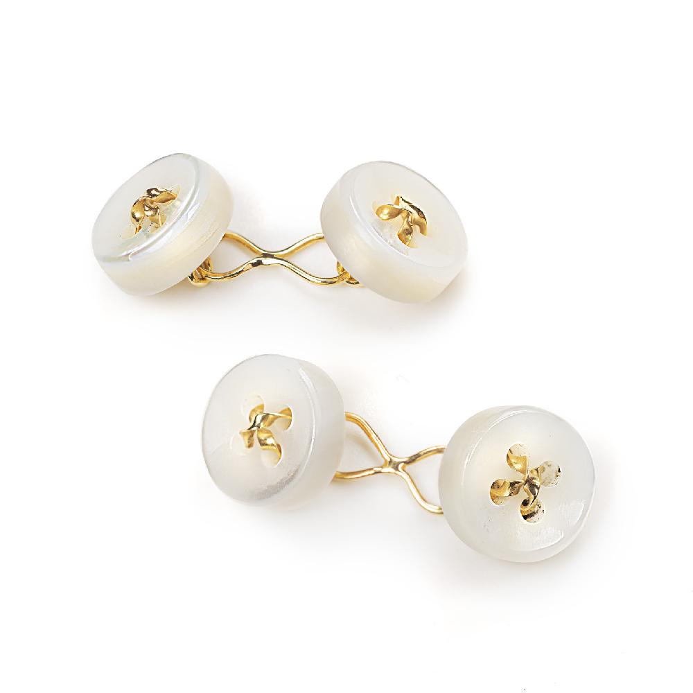 Rubinacci Gemelli Bottone Oro E Madreperla