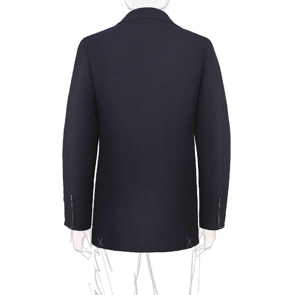 Rubinacci Giacca In Cashmere Spigato Blu