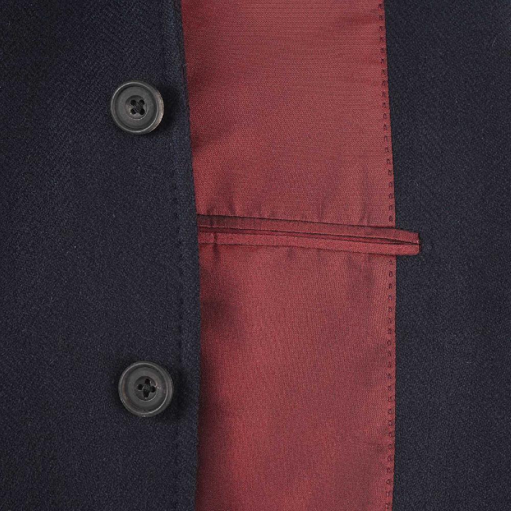 Rubinacci Giacca In Cashmere Spigato Blu