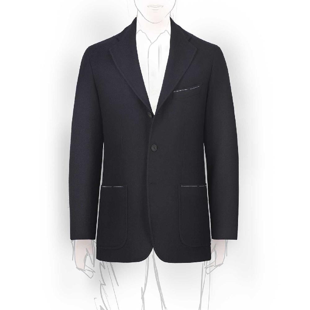 Rubinacci Giacca in cashmere spigato blu