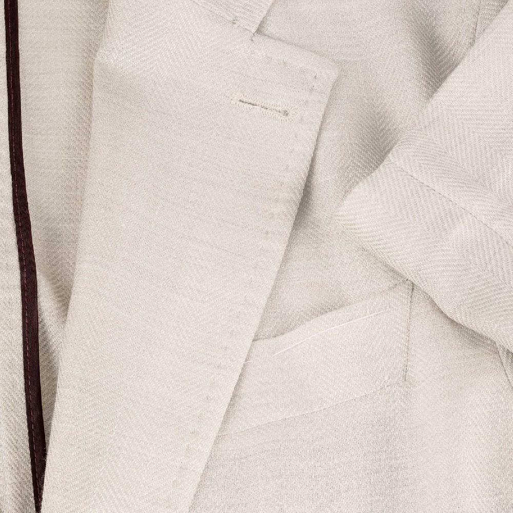 Rubinacci Giacca In Lana E Seta Spigata Ghiaccio