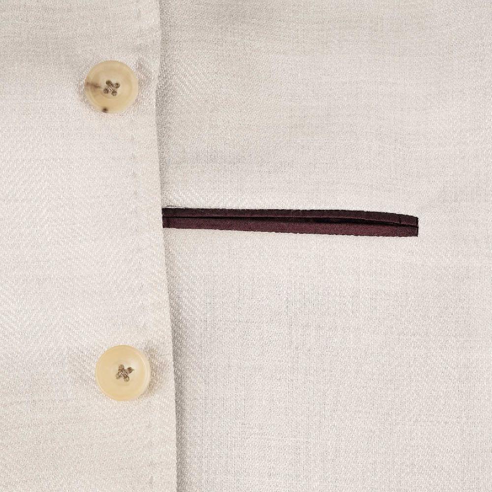 Rubinacci Giacca In Lana E Seta Spigata Ghiaccio