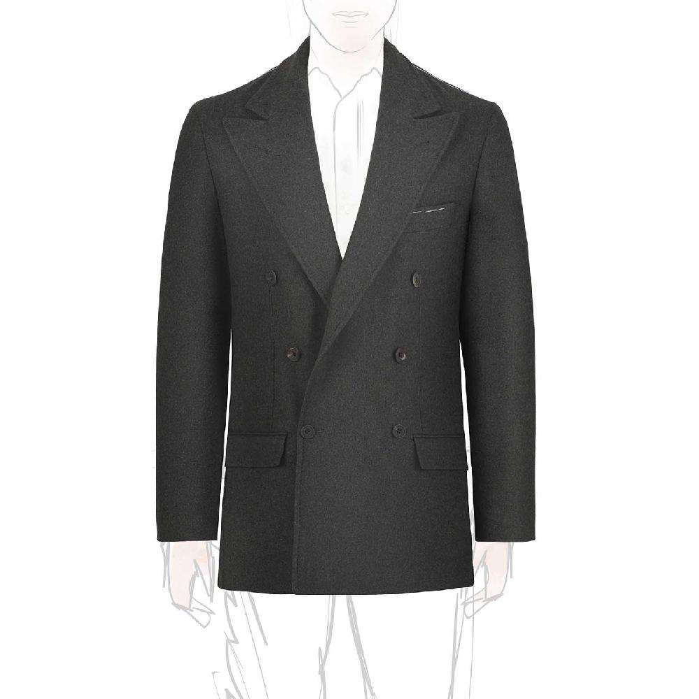 Rubinacci Giacca in lana verde militare